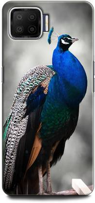 INDICRAFT Back Cover for OPPO F17 PEACOCK, PEAFOWL, BIRD, FEATHER
