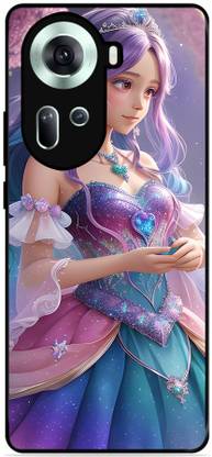 FAZAKA Back Cover for OPPO Reno 11 5G On Glossy Metal Phone Cover | PRINCESS