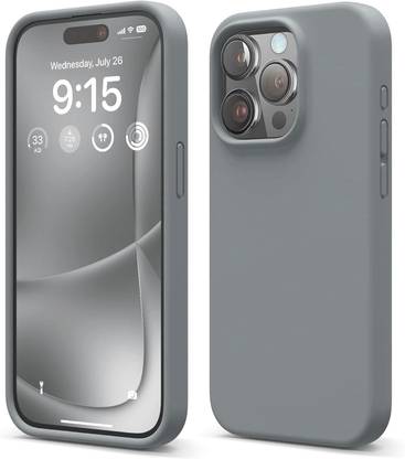 Zapper Back Cover for iPhone 15 Pro (True Liquid Silicone Case - Titanium Grey)