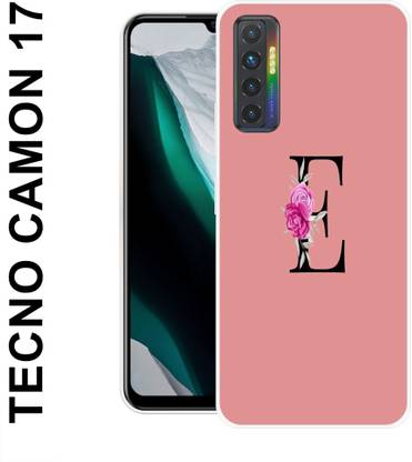 MOBECARE Back Cover for TECNO CAMON 17 E, E LETTER, E WORD, E NAME, E ALPHABET, FLORAL E