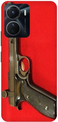 Bluvver Back Cover for Bluvver Back Cover for vivo Y16, V2204 | V2214, Gun, Revolver, Black Gun,pistol