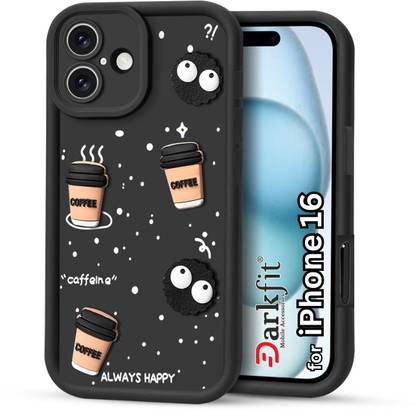DARKFIT Back Cover for Apple iPhone 16, 3D Coffee Design Case