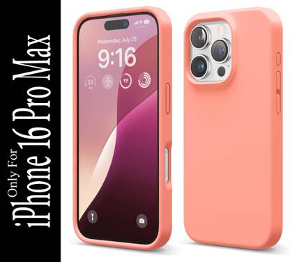 FIXTOTEL Back Cover for Apple iPhone 16 Pro Max, Slim Soft Liquid Gel Silicone
With Logo, Inside Cloth