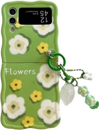 PEEPERLY Back Cover for Samsung Galaxy Z Flip 5 Floral Harmony Shell Case With Charm(Pattern 3)