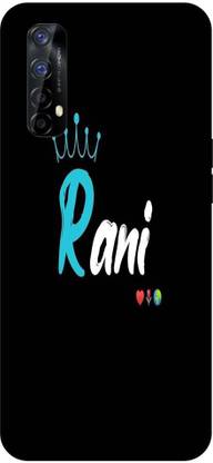 Wall Art Back Cover for REALME 7 Rani, Name Letter, Queen Printed