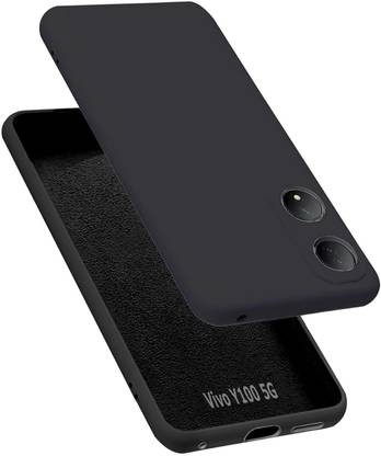 MOBIDEER Back Cover for Vivo Y100 5G, Matte Rubberized Soft Silicone Protective Cloth Inside