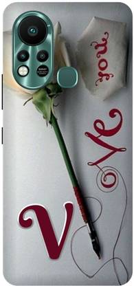 Rockyard Back Cover for Infinix Hot 11S, X6812, V, NAME, LETTER, ALPHABET, LOVE