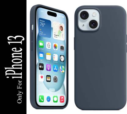 casohitech Back Cover for Apple iPhone 13, Apple iPhone 13, iPhone 14, iPhone 14, Silicone Case, Storm Blue
