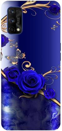 ADZIRE Back Cover for realme 7 Pro, RMX2170, GOLD, BLUE, HEART, FLOWER