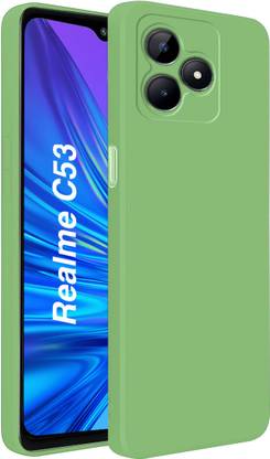 MobiLooks Back Cover for Realme C53, Liquid Silicone Case inner Microfiber Cloth