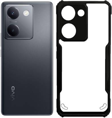 VLMBR BACK COVER Back Cover for VIVO Y200 Pro 5G /VIVO Case -Silicon Black Transparent-MN14