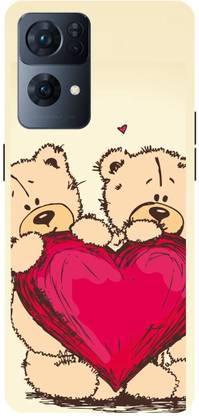 ADZIRE Back Cover for OPPO Reno7 Pro 5G, CPH2293, TEDDY, BEAR, DOLL, CARTOON, HEART