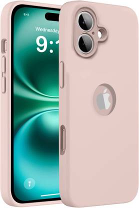 MobiLooks Back Cover for Apple iPhone 16 Plus, Liquid Silicone Logo View Shock Proof Microfiber Case