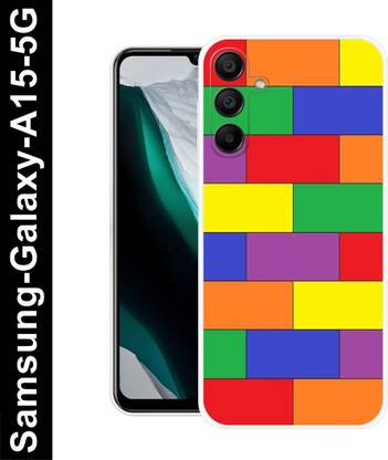 Bluvver Back Cover for Samsung Galaxy A15 5G, colourful block design back cover