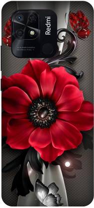 DIKRO Back Cover for REDMI 10, MZB0B6OIN, RED, FLOWER, NATURE, GRAPHIC