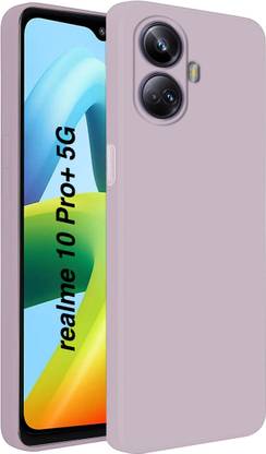 MobiLooks Back Cover for Realme 10 Pro+ 5G, Liquid Silicone Case inner Microfiber Cloth