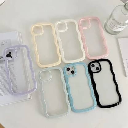 Midos Back Cover for iPhone-15, Midos Cover Compartible With iPhone 15 Curly Wave Frame Bcak Cover