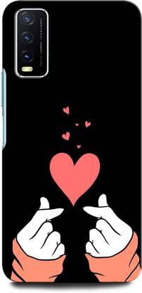 GRAFIQE Back Cover for VIVO Y20, VIVO Y20i GIRL, LOVE, HEART, BLACK, PINK