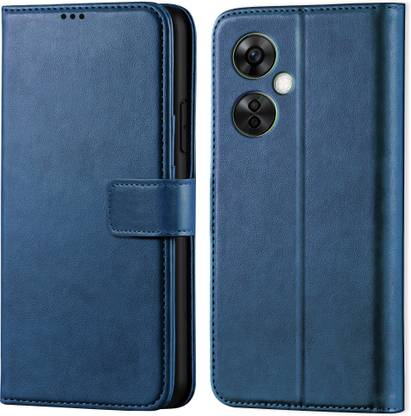 Kreatick Back Cover for Oneplus Nord Ce 3 Lite 5G - Inbuilt Stand & Card Pockets |Hand Stitched | Wallet Flip Case