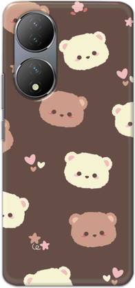 NDCOM VIVO Y100 / VIVO Y100A / VIVO T2 Brown Illustration Cute Bear Pattern Printed Hard Case के लिए