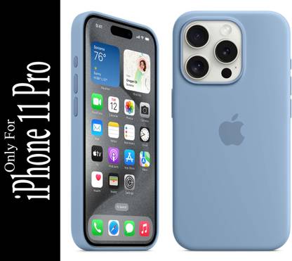 FIXTOTEL Back Cover for Apple iPhone 11 Pro, With Logo, Slim Soft Liquid Gel, Silicone Case, Microfiber Lining, Winter