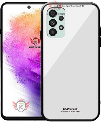 KING COVERS Back Cover for SAMSUNG-A73 (5G), Luxurious 9H Toughened Glass Back Case Shockproof TPU Bumper