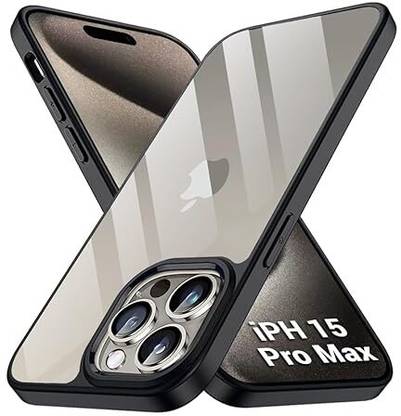Gadgetgrove Back Cover for Transparent Back Cover Case with Black Border for Apple iPhone 15 Pro max