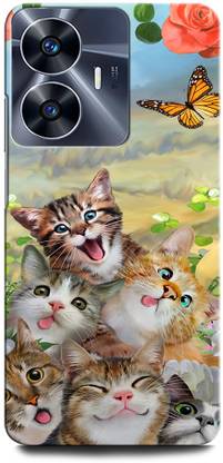 ORBIQE Back Cover for Vivo Y02 CAT, CUTE CAT, BUTTERFLY, FUNNY CAT, CAT LOVE, NATURE