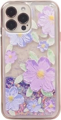 PEEPERLY Back Cover for iPhone 14 Plus Luminous Glowing Glitter Flower Case