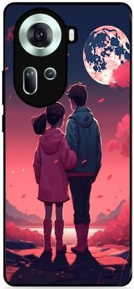 ZETREX Back Cover for OPPO Reno 11 5G On Glossy Metal Phone Cover | PINK LOVER