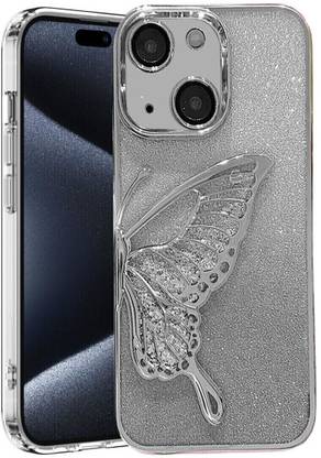 FIXTOTEL Back Cover for Apple iPhone 13, iPhone 13, Glitter Butterfly, Flexible