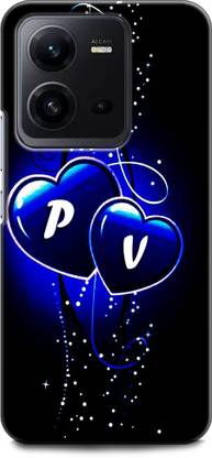 WallCraft Back Cover for Vivo V25 5G, V2228 P V, P LOVES V, NAME, ALPHABET, PV LOVE, HART, BLUE
