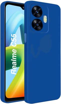MobiLooks Back Cover for Realme C55, Hybird Liiquid Silicone Soft Anti shock Case
