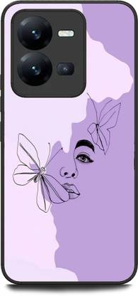 INDICRAFT Back Cover for Vivo Y35 (GIRL, WOMEN ARTWORK, ANIME, PRETTY, BEUTY )