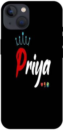 Royal Case Back Cover for APPLE iPhone 13 PRIYA, QUEEN, BLACK, NAME LETTER, ABSTRACT, ART, TEXTURE