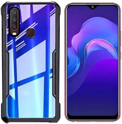 COVERHEAD Back Cover for Back Cover for Y15 Transparent Eagle Back Cover (Black, Dual Protection, Pack of: 1)