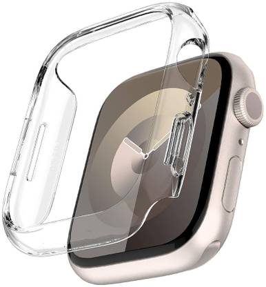 lazzymoby Bumper Case for Apple Watch 9, 8, 7 - 41mm, Full Transparent, Without Screen Guard