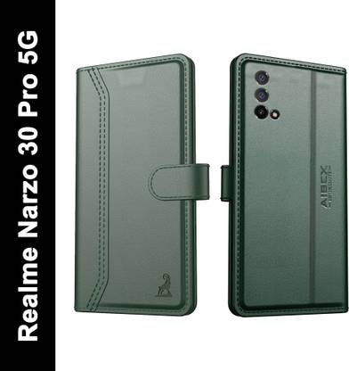 AIBEX Flip Cover for Realme Narzo 30 Pro 5G|Vegan PU Leather |Foldable Stand & Pocket |Magnetic Closure