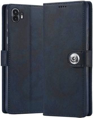 Luxury Counter Flip Cover for Nothing Phone 2 | Premium Luxury Button Design Magnetic Back Cover