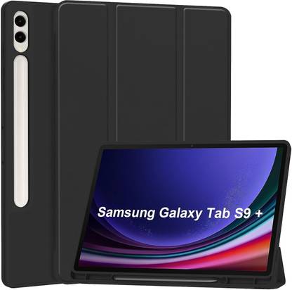 Proelite Flip Cover for Galaxy Tab S9 FE+/S9+/S10+ 12.4 inch Cover, Soft Flexible Flip Case with S Pen Holder
