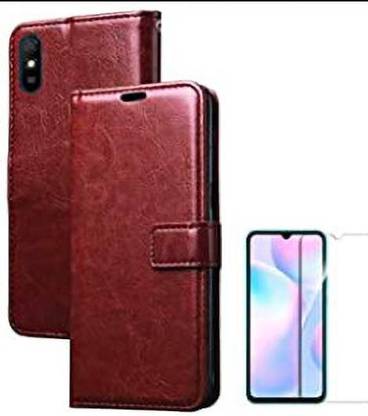 Shiv Shakti Telecom Flip Cover for Leather Flip Cover Wallet Case for Redmi 9A / 9i (Brown)