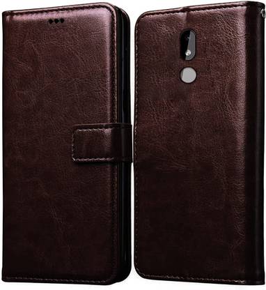 Luxury Counter Front & Back Case for Nokia 3.2 | New Luxury Trending Wallet Flip Cover Case, Coffee Shade