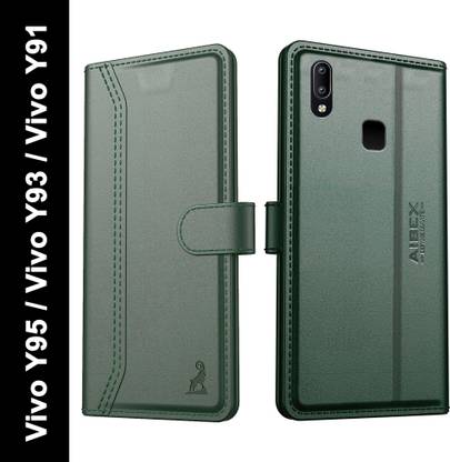 AIBEX Flip Cover for Vivo Y95 / Vivo Y93 / Vivo Y91| Premium Leather Finish | Magnetic Closure | Kickstand