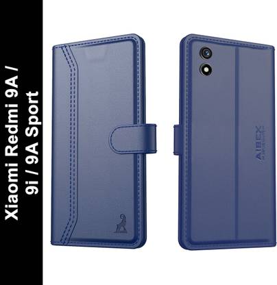AIBEX Flip Cover for Redmi 9A / Redmi 9i / 9A Sport| Premium Leather Finish | Magnetic Closure | Kickstand