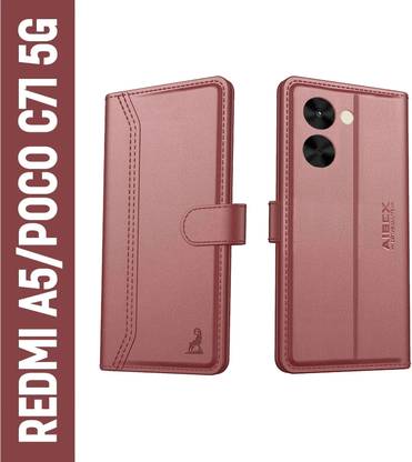 AIBEX Flip Cover for Redmi A5 / Poco C71|Premium Leather Finish | Magnetic Closure | Kickstand Feature