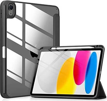 Proelite Flip Cover for Apple iPad (A16) 11th/10th Gen (2025/2022), Transparent case Cover with Pencil Holder