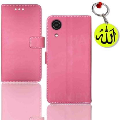 HANIRY Flip Cover for Samsung A03 Core flip cover | SM-A032F flip cover | Free Allah Keychain | Pink