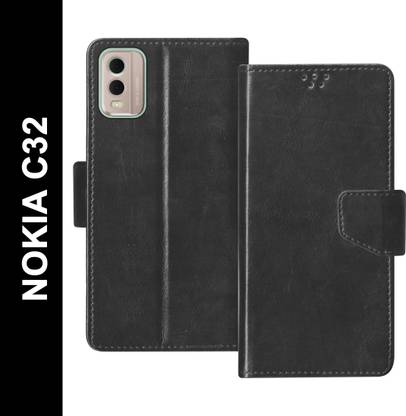 SBMS Flip Cover for Nokia C32 Back Cover Case with Magnatic Closure