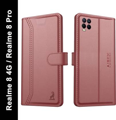 AIBEX Flip Cover for Realme 8 4G / Realme 8 Pro|Premium Leather Finish | Magnetic Closure | Kickstand Feature