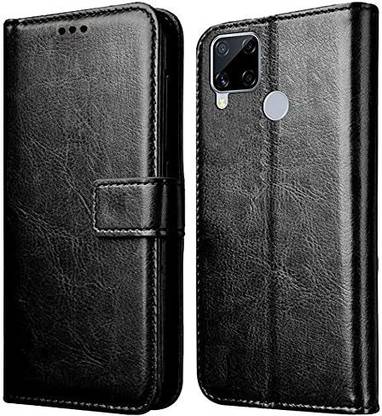 Riches Flip Cover for Realme C15| Inner TPU | Foldable Stand | Magnetic Closure | Wallet Card Slots